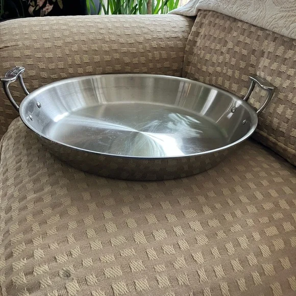 All-Clad 16.5 inch Stainless Steel 2-Handle Saute Pan/ Paella Pan - Picture 8 of 16